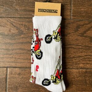 Psockadelic White and red skateboarding socks